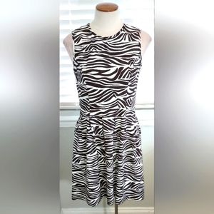Jude Connally Brown/White Animal Print Sleeveless Dress NWOT